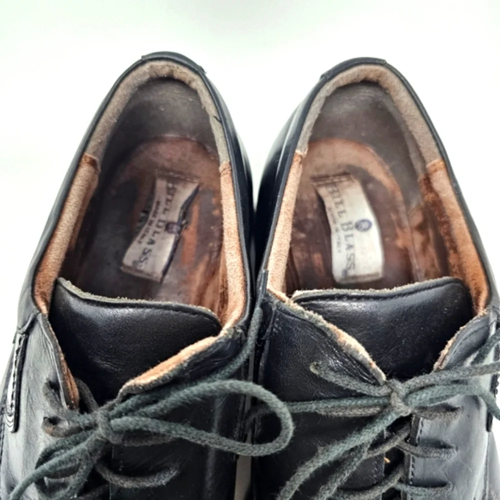Bill Blass Black‎ Leather Oxford Mens Size 11 Shoes Lace Up